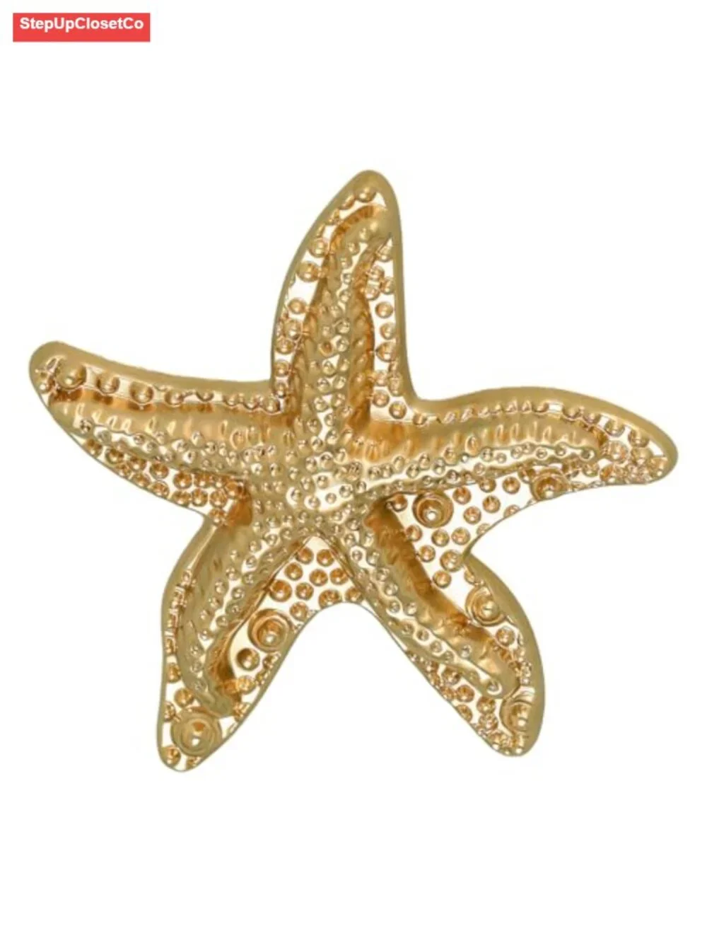 Vintage Gold Starfish Brooch Pin Ocean Sea Coastal Elegant Alloy Women Accessory